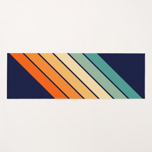 Retro Stripes Stijlvolle Lijnen Gestreept 70s 80s  Yogamat (Voorkant (horizontaal))