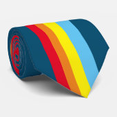 Retro Stripes Stropdas (Navy Blue Multi) (Opgerold)