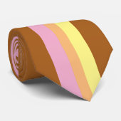 Retro Stripes Stropdas (Oranje Multi) (Opgerold)