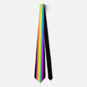 Retro Stripes Stropdas (Zwart & Neon Multi) (Voorkant)