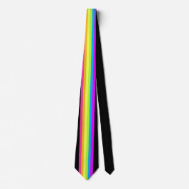 Retro Stripes Stropdas (Zwart & Neon Multi)