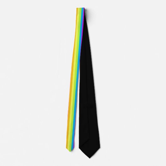 Retro Stripes Stropdas (Zwart & Neon Multi) (Achterkant)