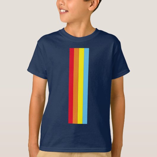 Retro Stripes T-shirt voor kinderen (Navy Blue Mul (Voorkant)