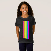 Retro Stripes T-shirt voor kinderen (zwart en neon (Voorkant volledig)