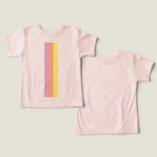 Retro Stripes T-shirt voor peuters (Sinaasappel Mu (Ontwerp Voorkant & Achterkant)