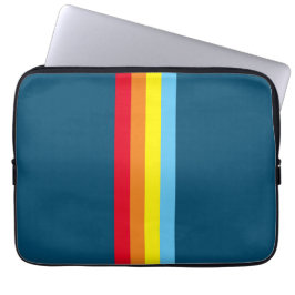 Retro Stripes Tablet Hoesje (Navy Blue Multi) Laptop Sleeve