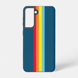 Retro Stripes Telefoonhoes (Navy Blue Multi) Samsung Galaxy Hoesje