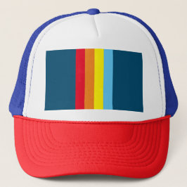 Retro Stripes Trucker Hat (Navy Blue Multi) Trucker Pet