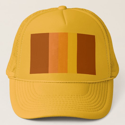 Retro Stripes Trucker Hat (Sinaasappel Multi) Trucker Pet (Voorkant)