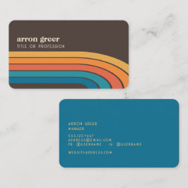 Retro Stripes van 70's 80's Oranje Bruin Blauwgroe Visitekaartje