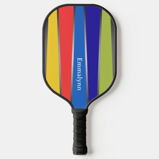 Retro Stripes vijf kleuren kleurrijk Pickleball Paddle (Voorkant)