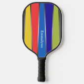 Retro Stripes vijf kleuren kleurrijk Pickleball Paddle (Achterkant)