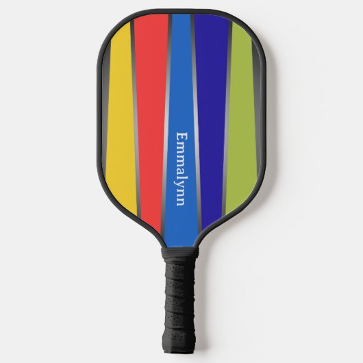 Retro Stripes vijf kleuren kleurrijk Pickleball Paddle (Achterkant)