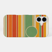 Retro Stripes with Circle iPhone 16 Hoesje (Achterkant horizontaal)