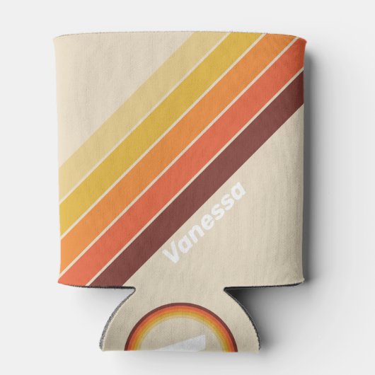 Retro Stripes with Name Blikjeskoeler (Achterkant)