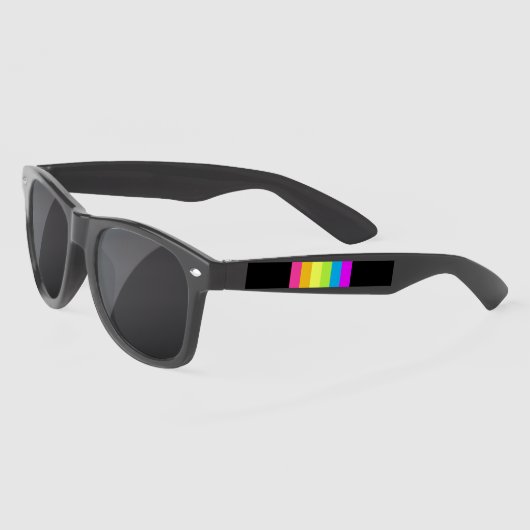 Retro Stripes Zonnebril (Black & Neon Multi) (Links)