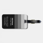 Retro Stripes Zwart Grijs - Simple Sans Serif Name Bagagelabel (Achterkant horizontaal)