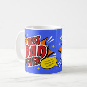 Retro stripheld superheld Beste papa ooit Koffiemok (Voorkant links)