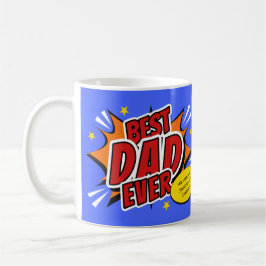 Retro stripheld superheld Beste papa ooit Koffiemok