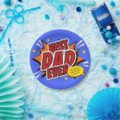 Retro stripheld superheld Beste papa ooit Papieren Bordje (Feest)