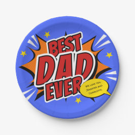 Retro stripheld superheld Beste papa ooit Papieren Bordje