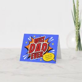 Retro stripheld superhero Beste papa ooit Bedankkaart