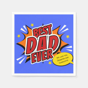 Retro striphelden Super papa Aller tijden Feest Servet