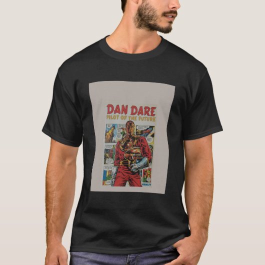 Retro-stripkunst van Dan Dare T-shirt (Voorkant)