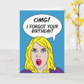 RETRO STRIPPAGINA late verjaardagskaart Kaart (Gele Bloem)