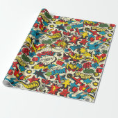 Retro  strippatroon cadeaupapier (Uitgerold)