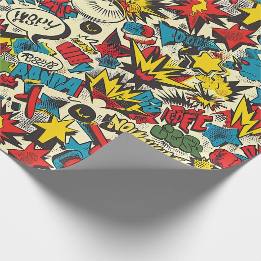 Retro strippatroon cadeaupapier (Hoek)