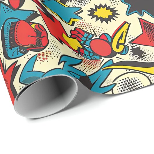 Retro strippatroon cadeaupapier (Rol Hoek)