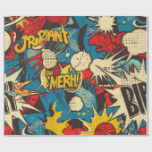 Retro  strippatroon cadeaupapier (Vlak)