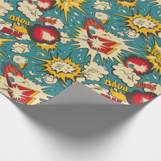 Retro  strippatroon cadeaupapier (Hoek)