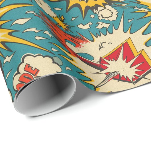 Retro  strippatroon cadeaupapier (Rol Hoek)