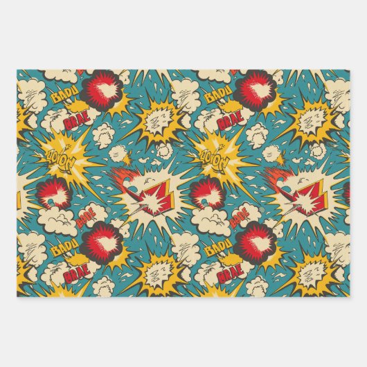 Retro  strippatroon inpakpapier vel (Voorkant)