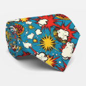 Retro  strippatroon stropdas (Opgerold)