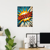 Retro stripstijl "WHOOSH!" Pop Art Explosion Poster (Thuiskantoor)