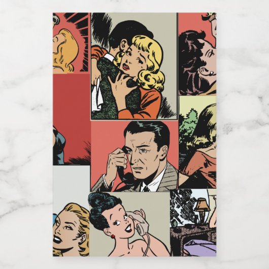  retro-stripverhaal voedselcontainer etiket (Enkel label)