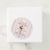 Retro Stro Strawb Perfect Matcha Roze Strik Bruids Bedankjes Labels (In situ)