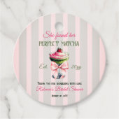 Retro Stro Strawb Perfect Matcha Roze Strik Bruids Bedankjes Labels (Voorkant)