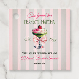Retro Stro Strawb Perfect Matcha Roze Strik Bruids Bedankjes Labels
