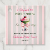 Retro Stro Strawb Perfect Matcha Roze Strik Bruids Bedankjes Labels (Voorkant)
