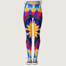 Retro Stropdas-Dye All-Over-Print Leggings