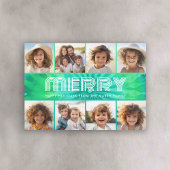 Retro Stropdas-Dye Blauwgroen - 8 Foto - Vrolijk k Feestdagenkaart