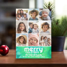 Retro Stropdas-Dye Blauwgroen Limoen - Foto - Vrol Feestdagenkaart