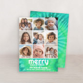 Retro Stropdas-Dye Blauwgroen Limoen - Foto - Vrol Feestdagenkaart