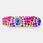 Retro Stropdas-Dye Look in roze, blauw, geel Persoonlijk Skateboard (Horizontaal)