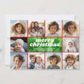 Retro Stropdas-Dye Rood Groen - Fotorand - Kerstmi Feestdagenkaart (Voorkant)