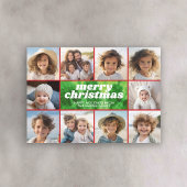 Retro Stropdas-Dye Rood Groen - Fotorand - Kerstmi Feestdagenkaart